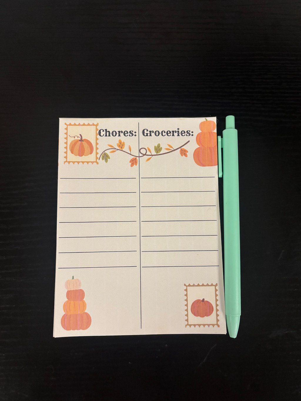 Chores and Groceries List Note Pad
