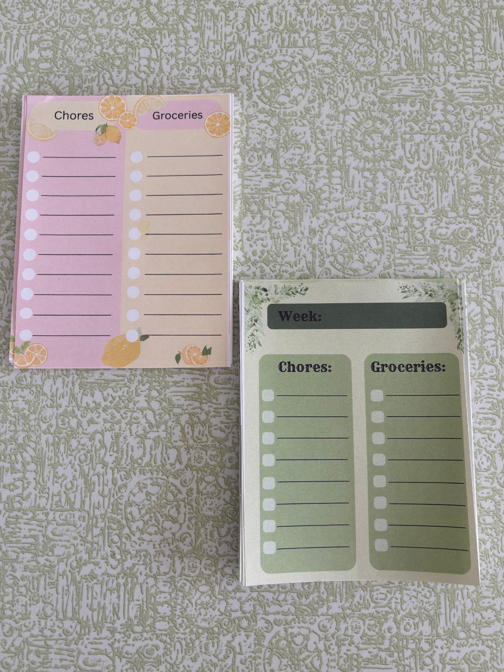 Chores and Groceries List Note Pad