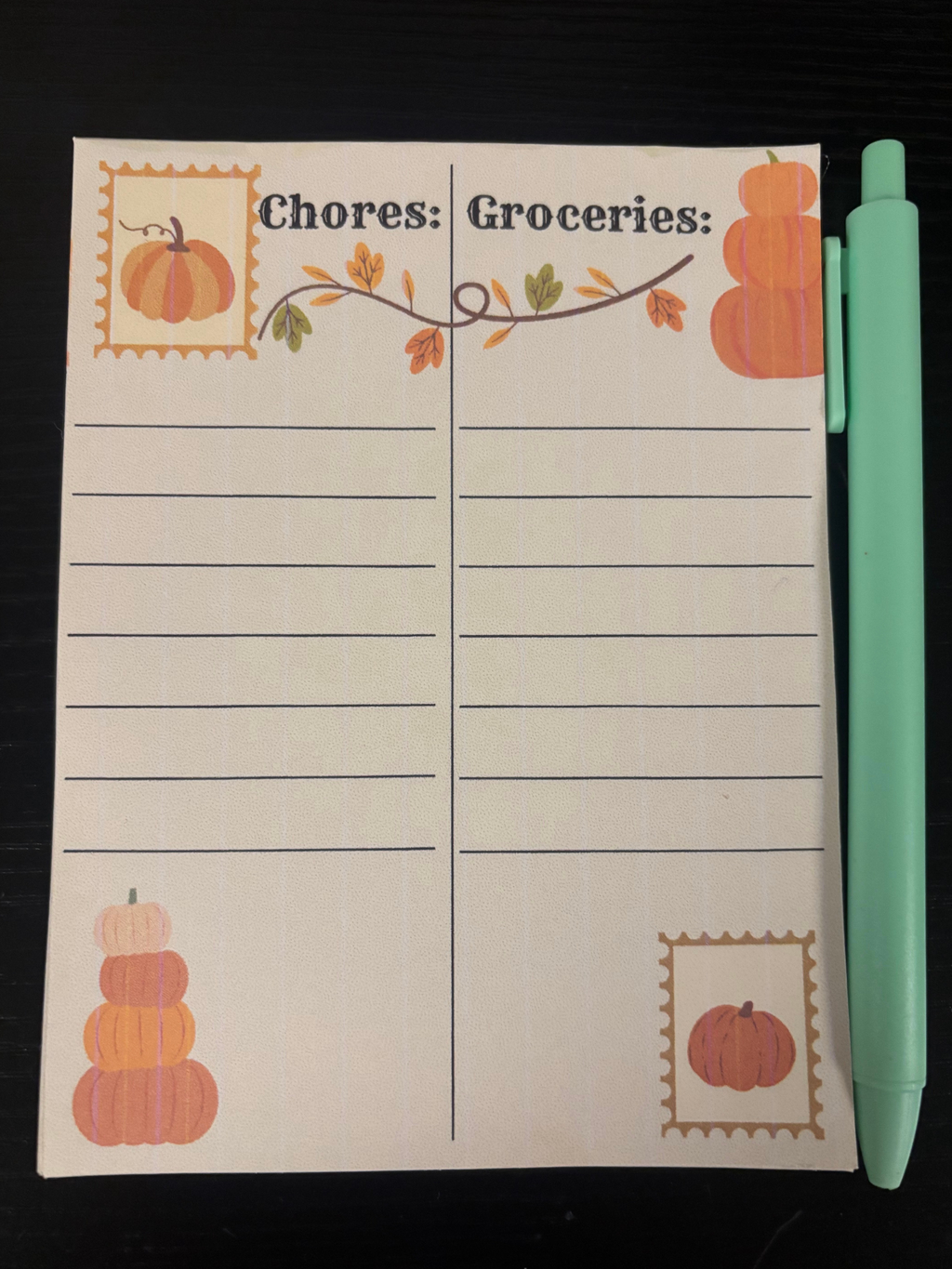 Chores and Groceries List Note Pad